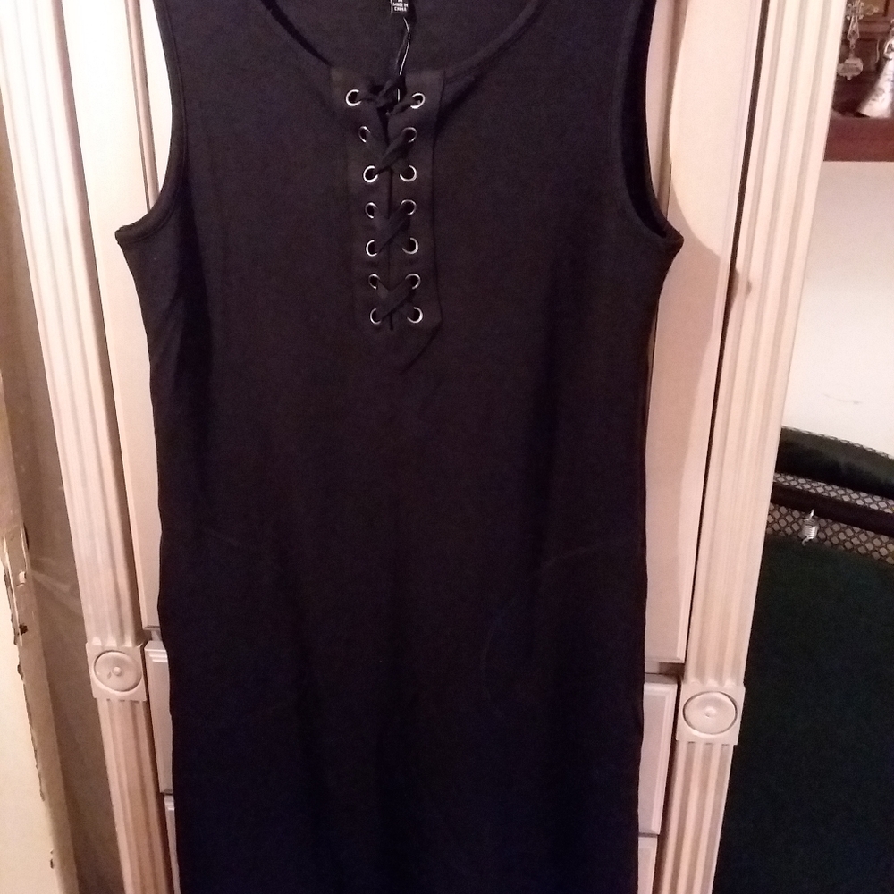 Cable & Gauge M Medium Black Tie Dress NEW